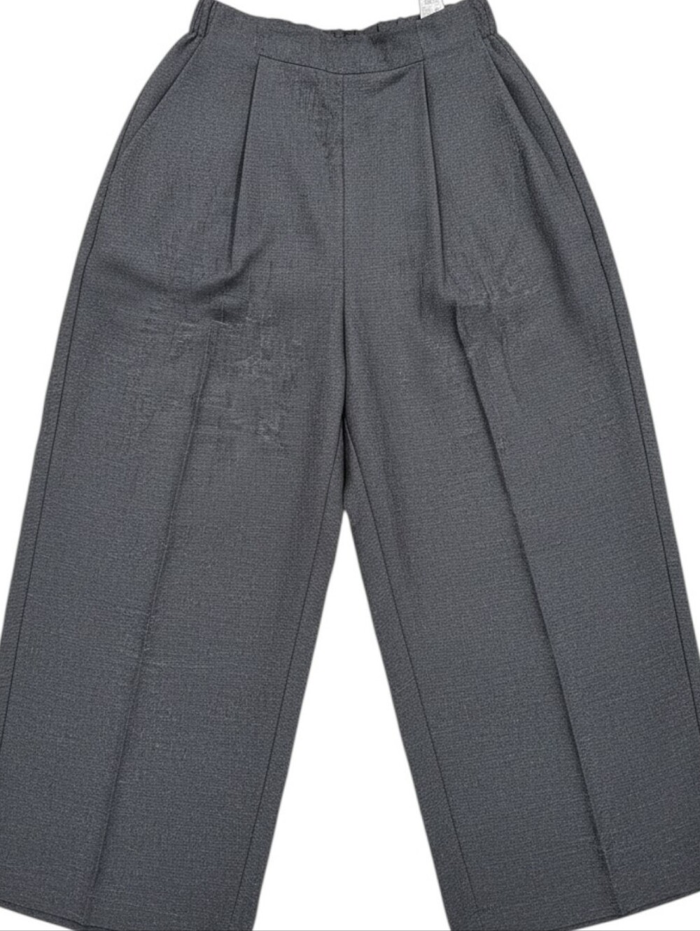 ZARA Basic Collection Wide Leg Gray Metallic Cropped Pants Culottes In M